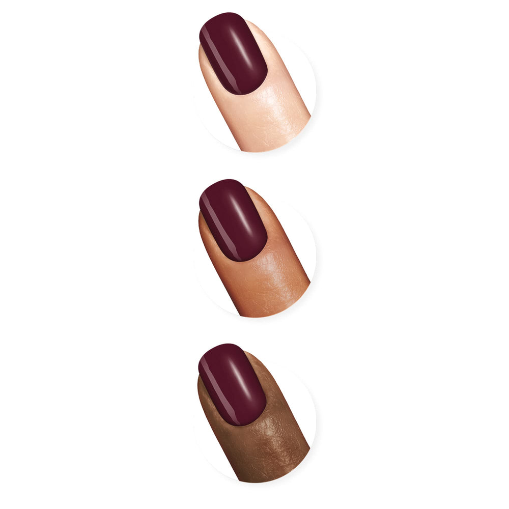 Sally Hansen Xtreme Wear With the Beet swatch on nails displays long-lasting shine.