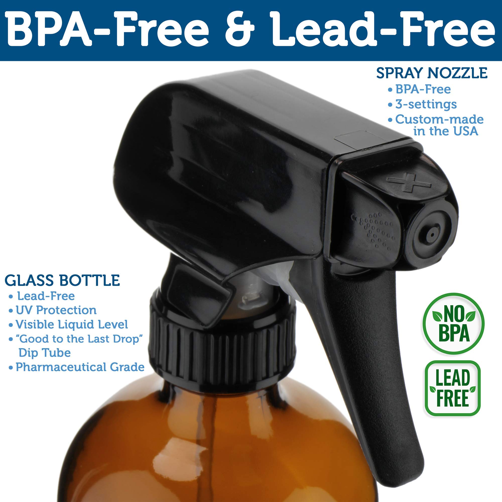 Sally's Organics spray bottle with durable nozzle for cleaning solutions.