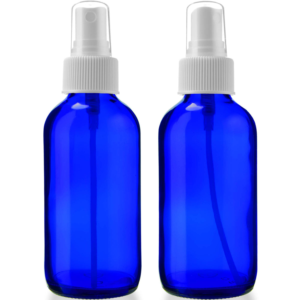 Sally's Organics empty blue glass atomizer 2-pack front view for portable spritzing