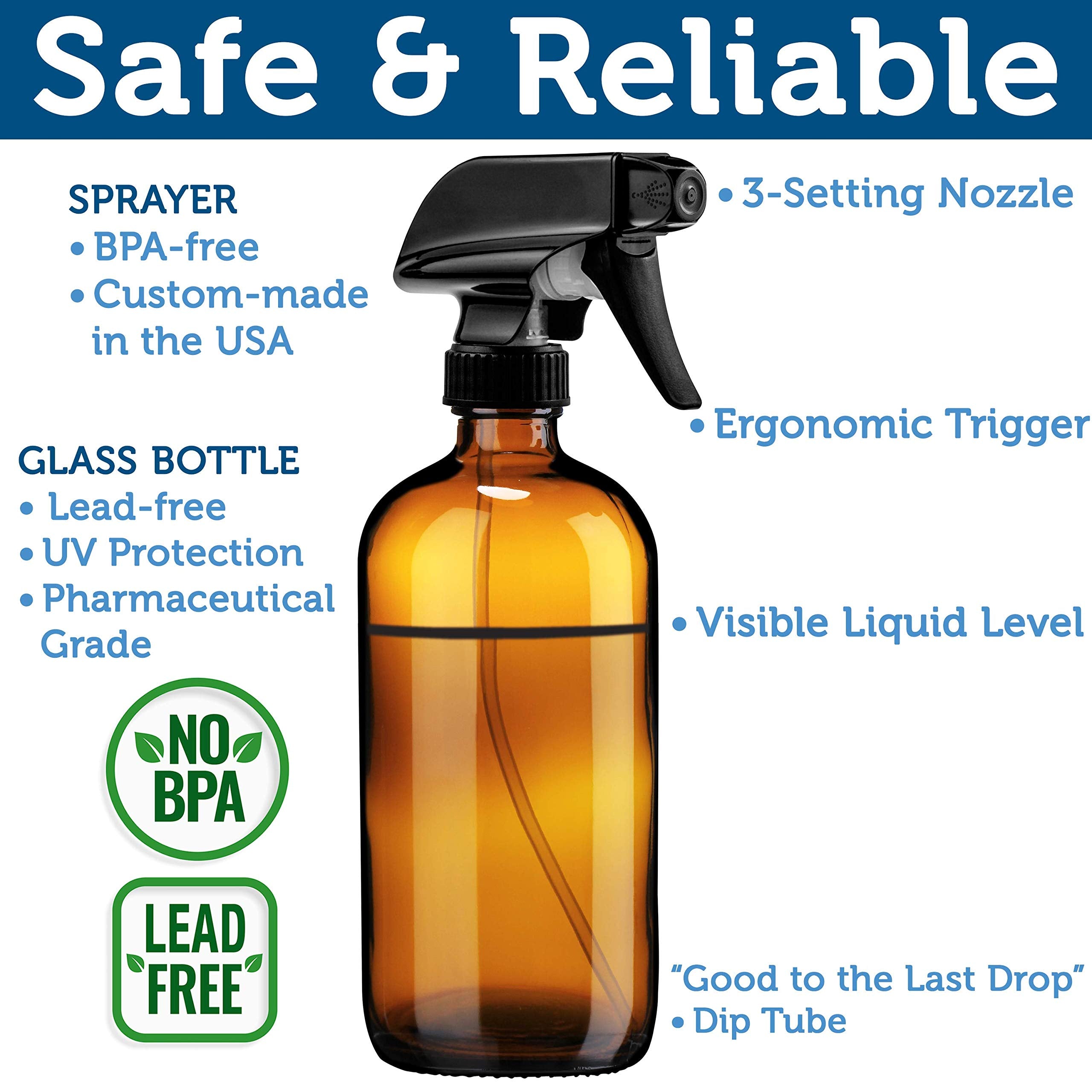 Sally's Organics amber glass stores citrus oils safely with chemical-safe storage.