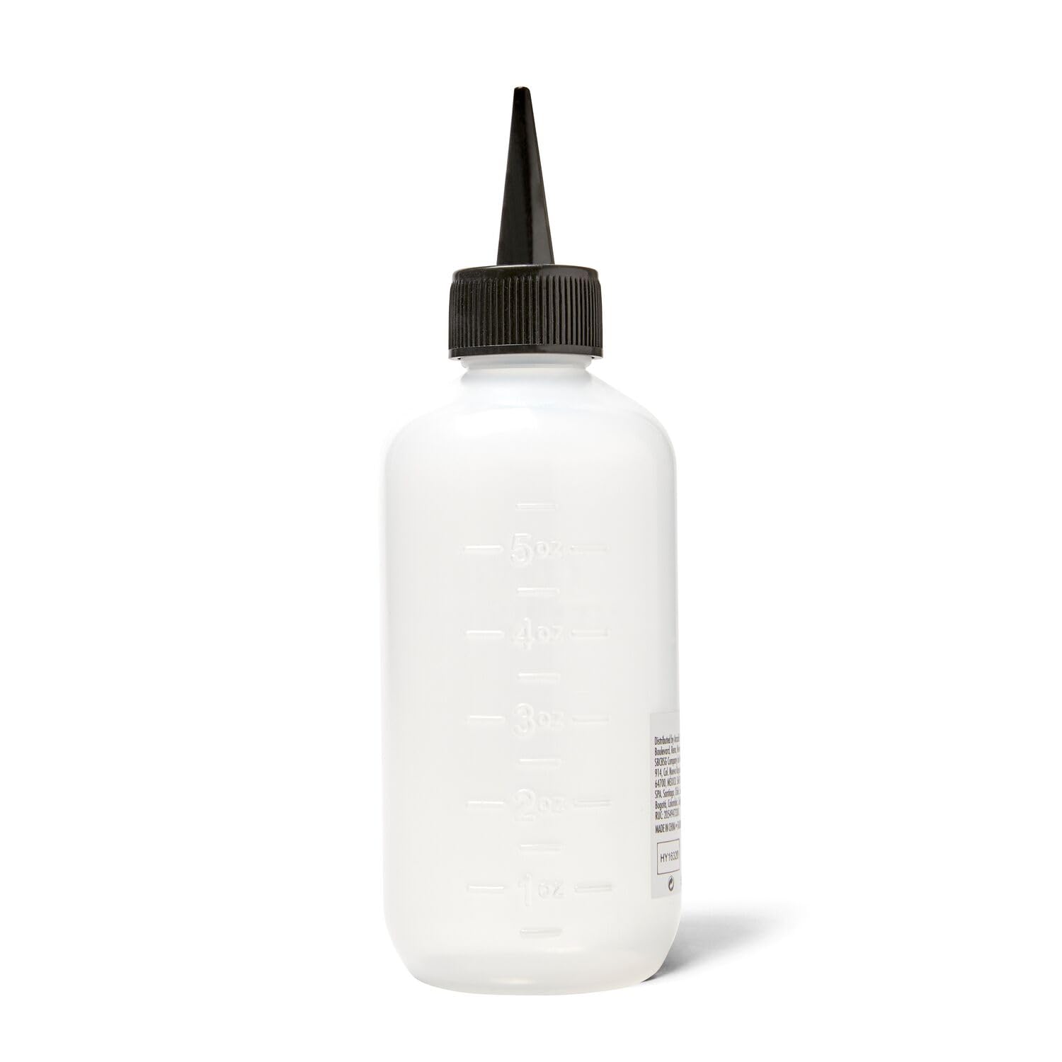 Salon Care Narrow Tip Applicator Bottle features built in measurements for consistent mixing