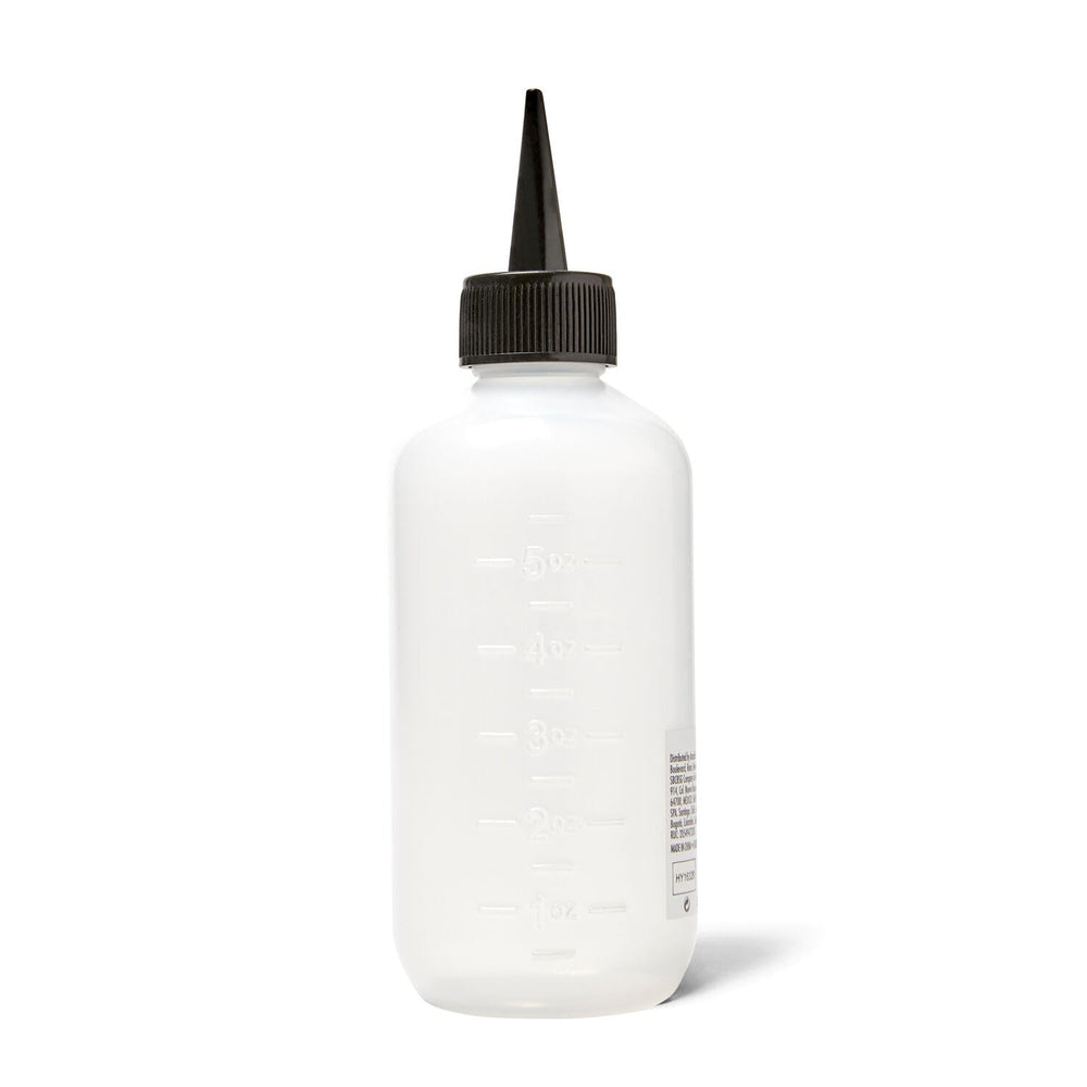 Salon Care Narrow Tip Applicator Bottle features built in measurements for consistent mixing
