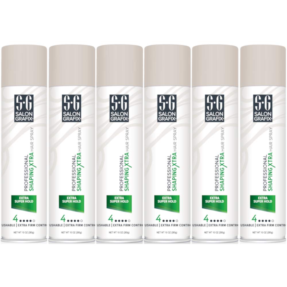 Salon Grafix Profession Shaping Hairspray bottle front for strong all-day hold.