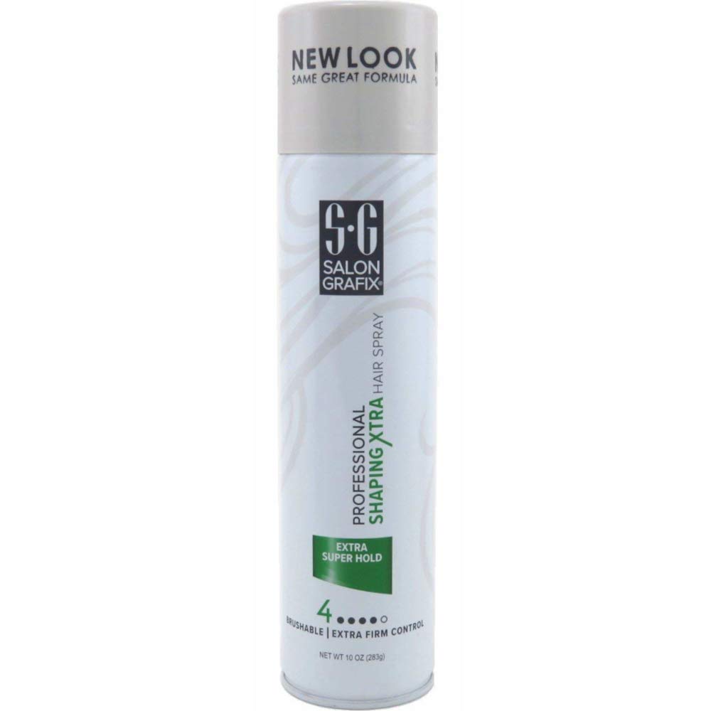 Salon Grafix Profession Shaping Hairspray hair-styling action shows firm hold.