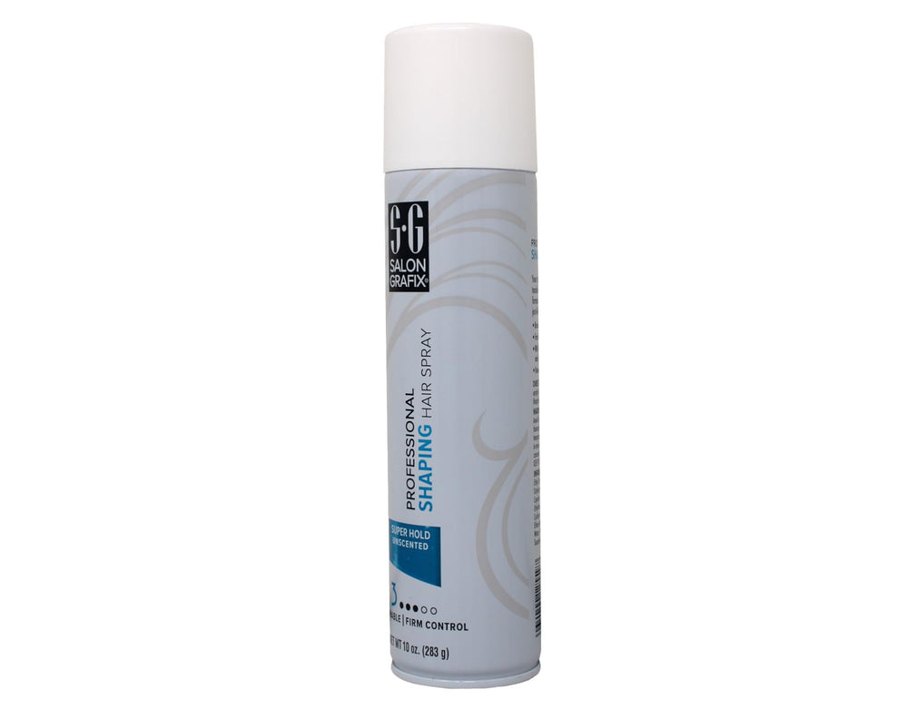 Fragrance-free label on Salon Grafix Shaping Hair Spray suitable for sensitive environments