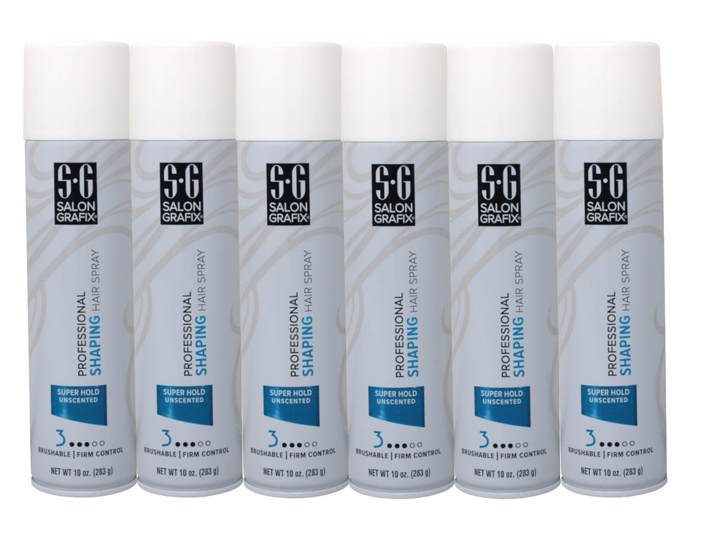 Salon Grafix Shaping Hair Spray spray application demonstrating even mist for touchable hold
