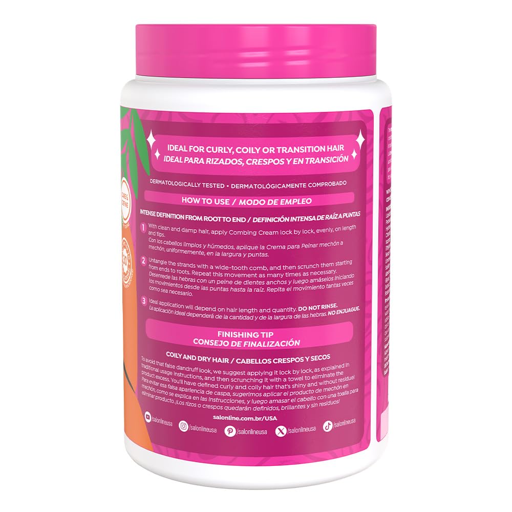 Salon Line Intense Definition Combing Cream 2-in-1 styling and treatment in use.
