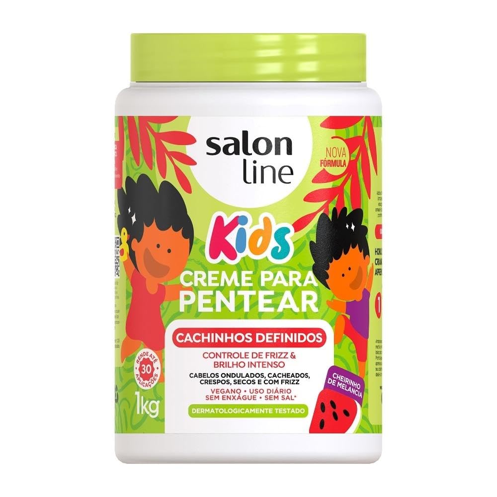 Salon Line KPOCUN Kids Cream bottle front for defined curls and frizz control.