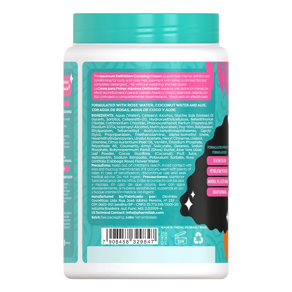 Salon Line Maximum Definition frizz control on defined curls in a lifestyle shot.