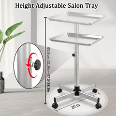 Salon Señor Height adjustable tray 22-39 inches highlights ergonomic operation during color sessions
