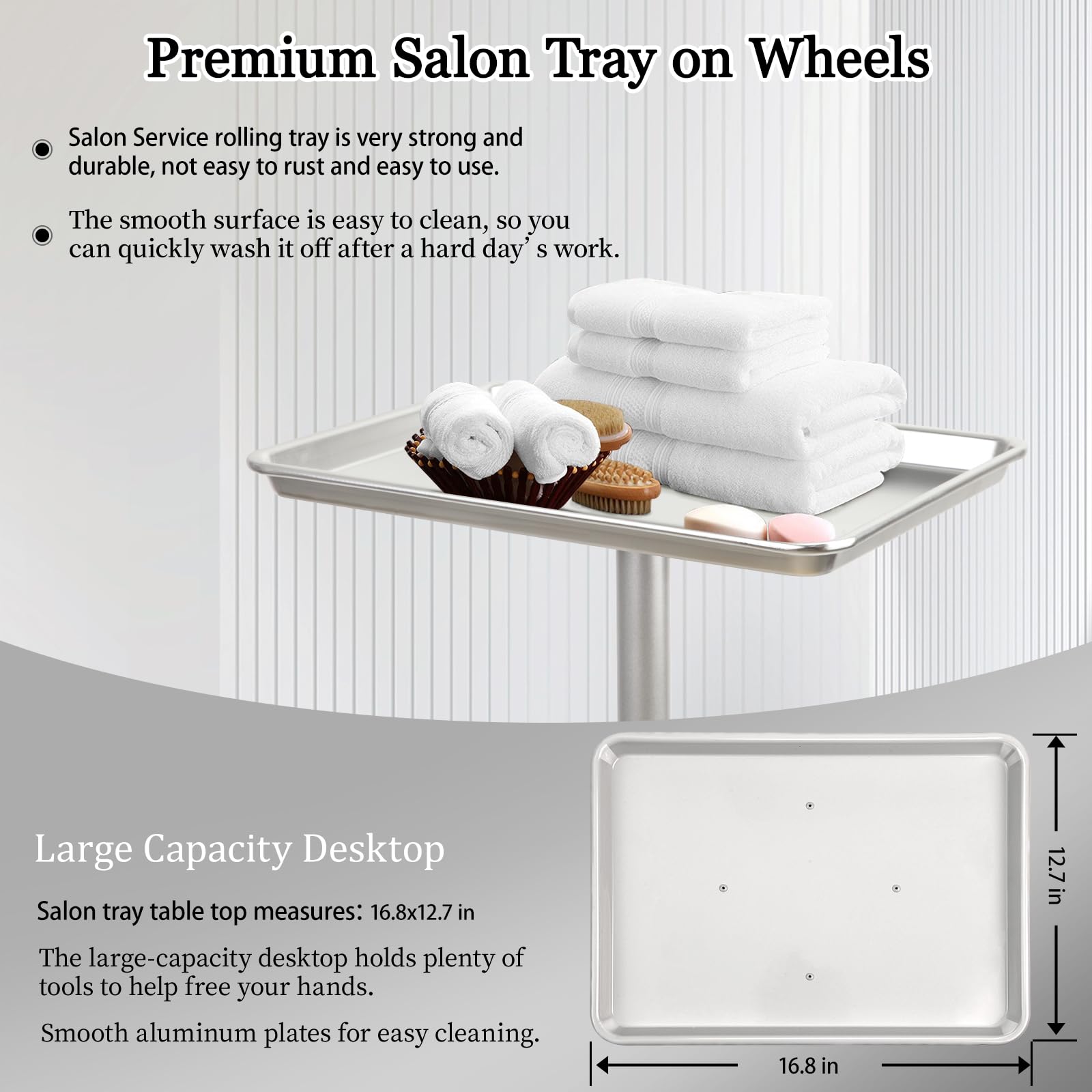 Salon Señor Tattoo Tray Wheel assembly demonstrates smooth mobility for easy repositioning