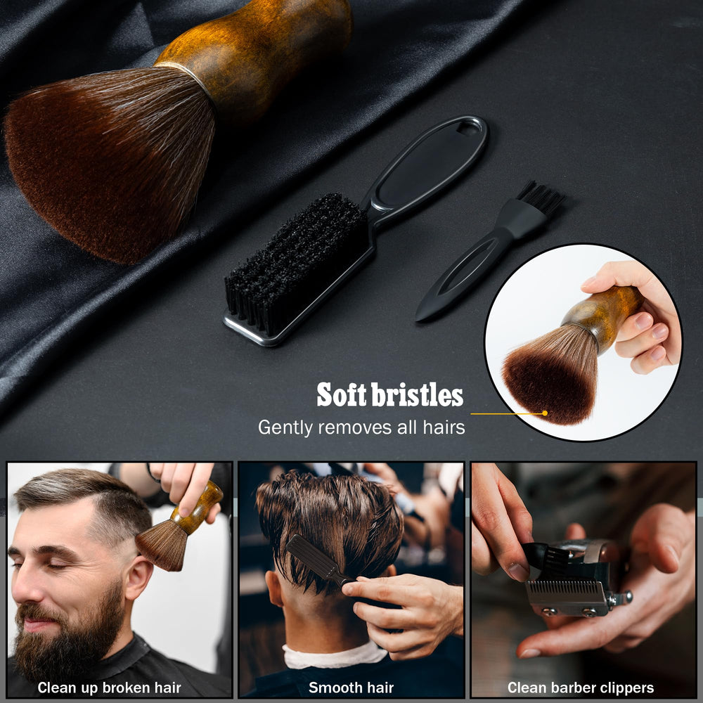 Salon Silk neck duster close-up highlighting dense soft bristles for comfortable cleaning.