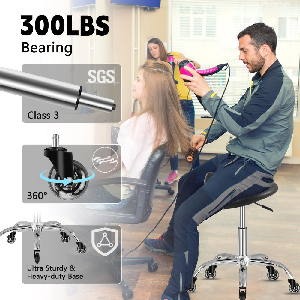 SALONFACTORY saddle stool height adjustable range fits various tasks and users