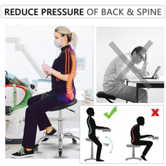 SALONFACTORY saddle stool metal base offers sturdy support for daily tasks