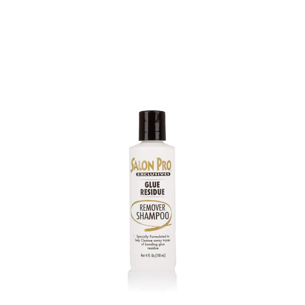SalonPro Glue Residue Remover Shampoo bottle front offering a thorough cleanse for natural shine