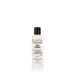 SalonPro Glue Residue Remover Shampoo bottle front offering a thorough cleanse for natural shine