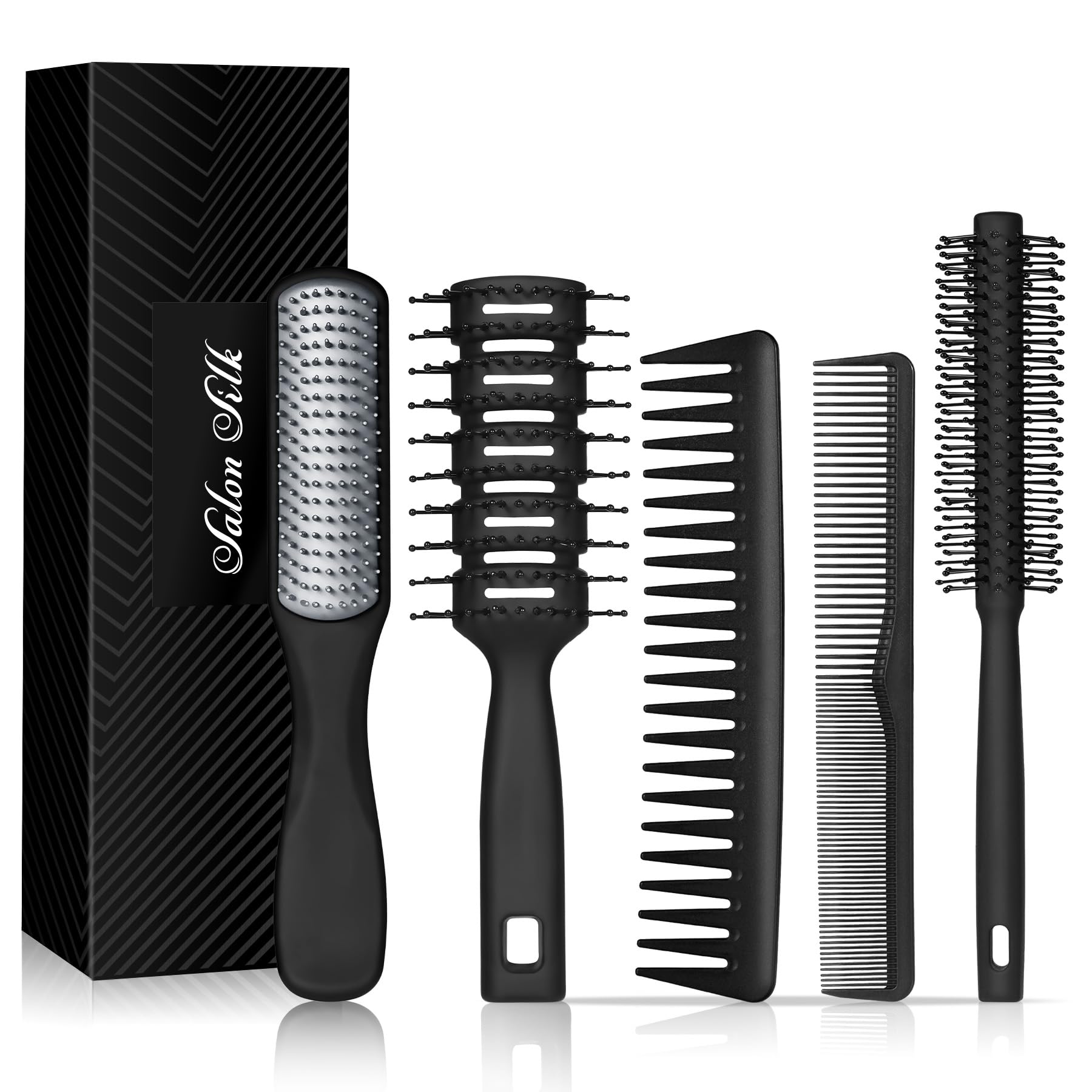 SalonSilk hair brush with vented handle speeds air-drying and styling