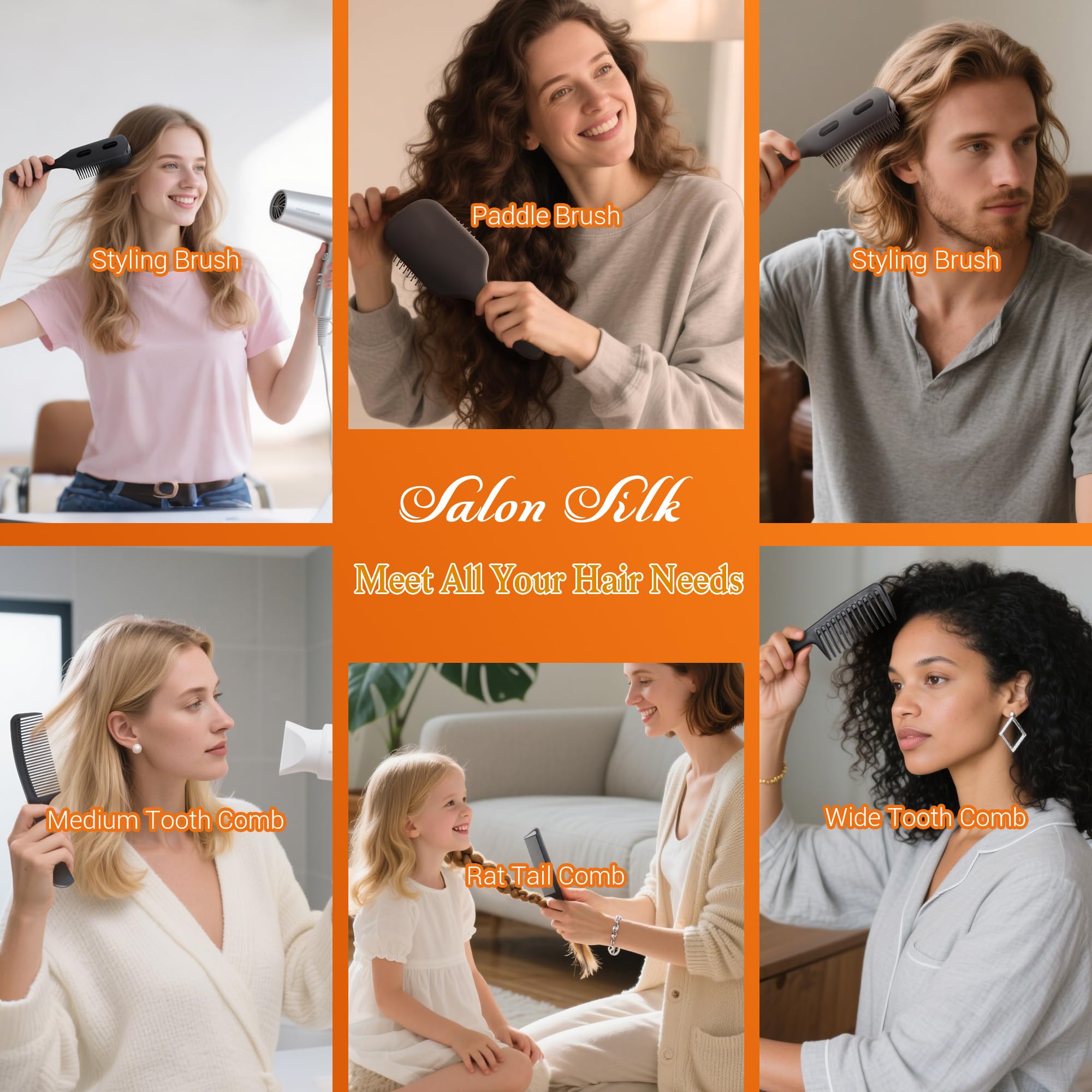SALON SILK U-shape bristle massage helps scalp stimulation