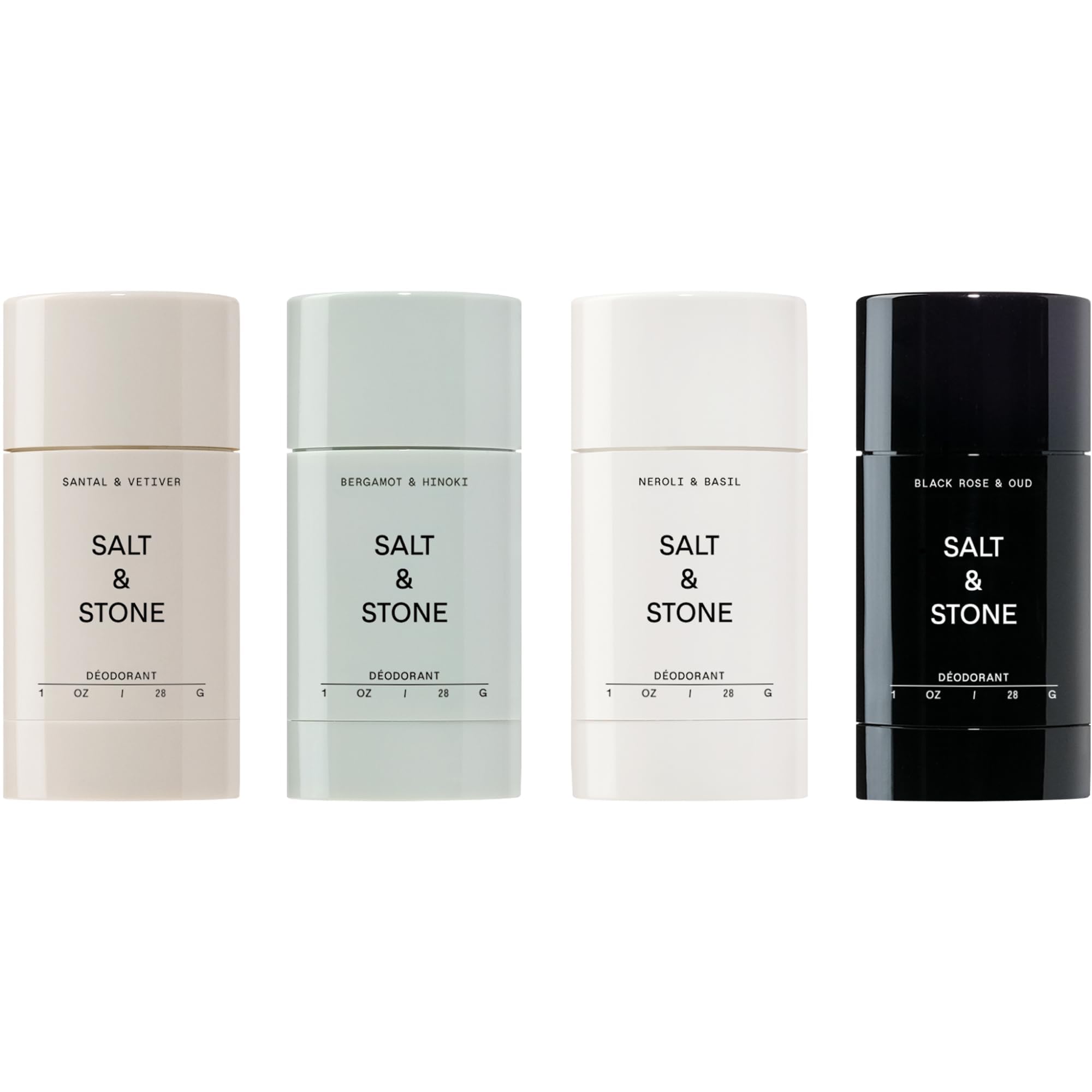 Salt & Stone aluminum-free deodorant application close-up showing smooth glide for all-day freshness.