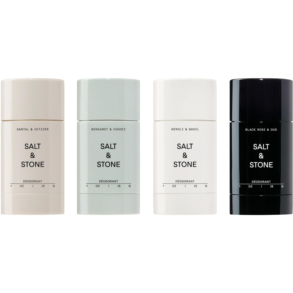 Salt & Stone aluminum-free deodorant application close-up showing smooth glide for all-day freshness.