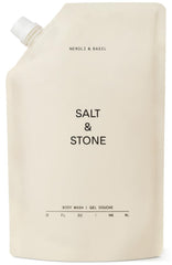 Salt & Stone Neroli Basil bottle pour for a refreshing shower start