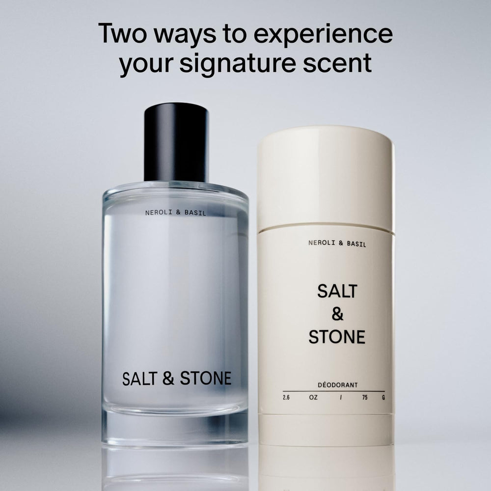 Salt & Stone neroli-basil-deodorant stick delivers aluminum-free protection with fresh fragrance