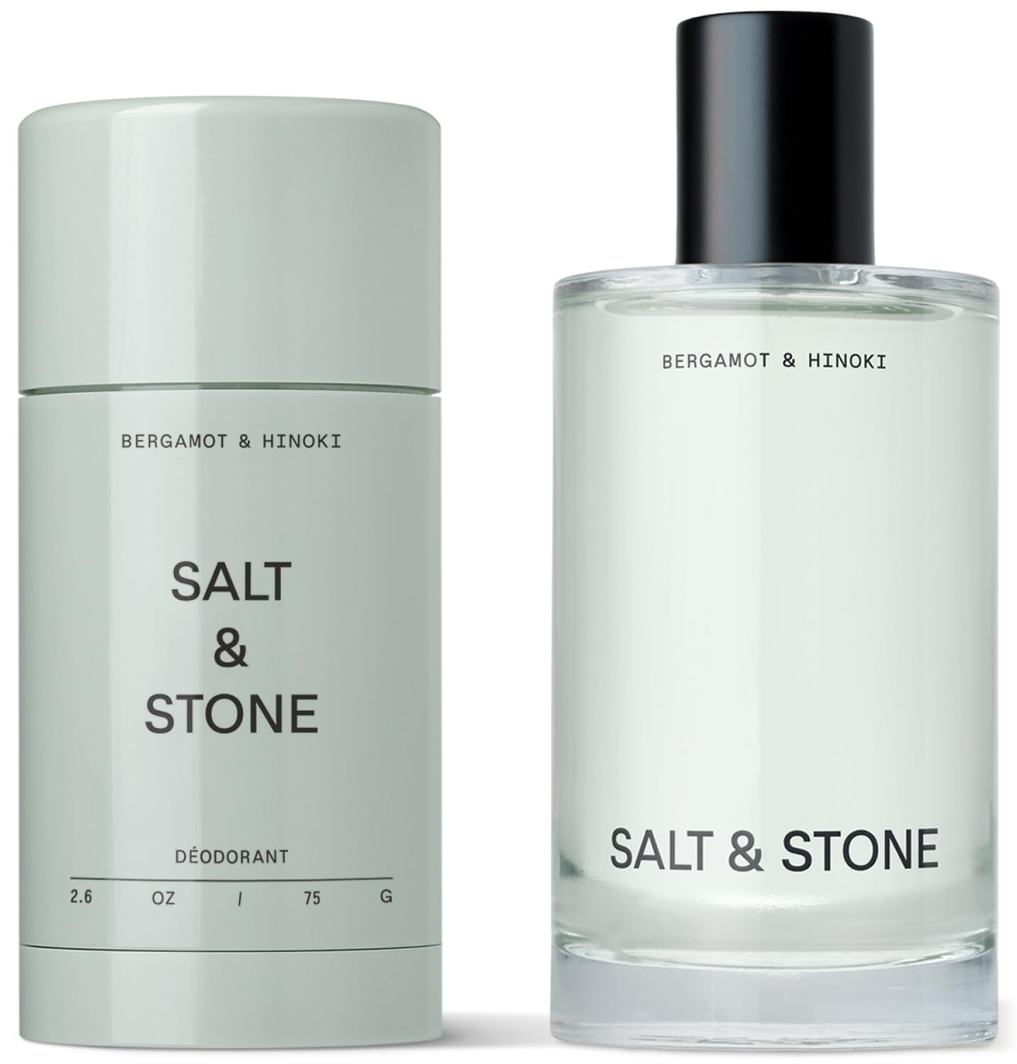 Salt & Stone Signature Scent Duo deodorant bottle offers long-lasting protection.