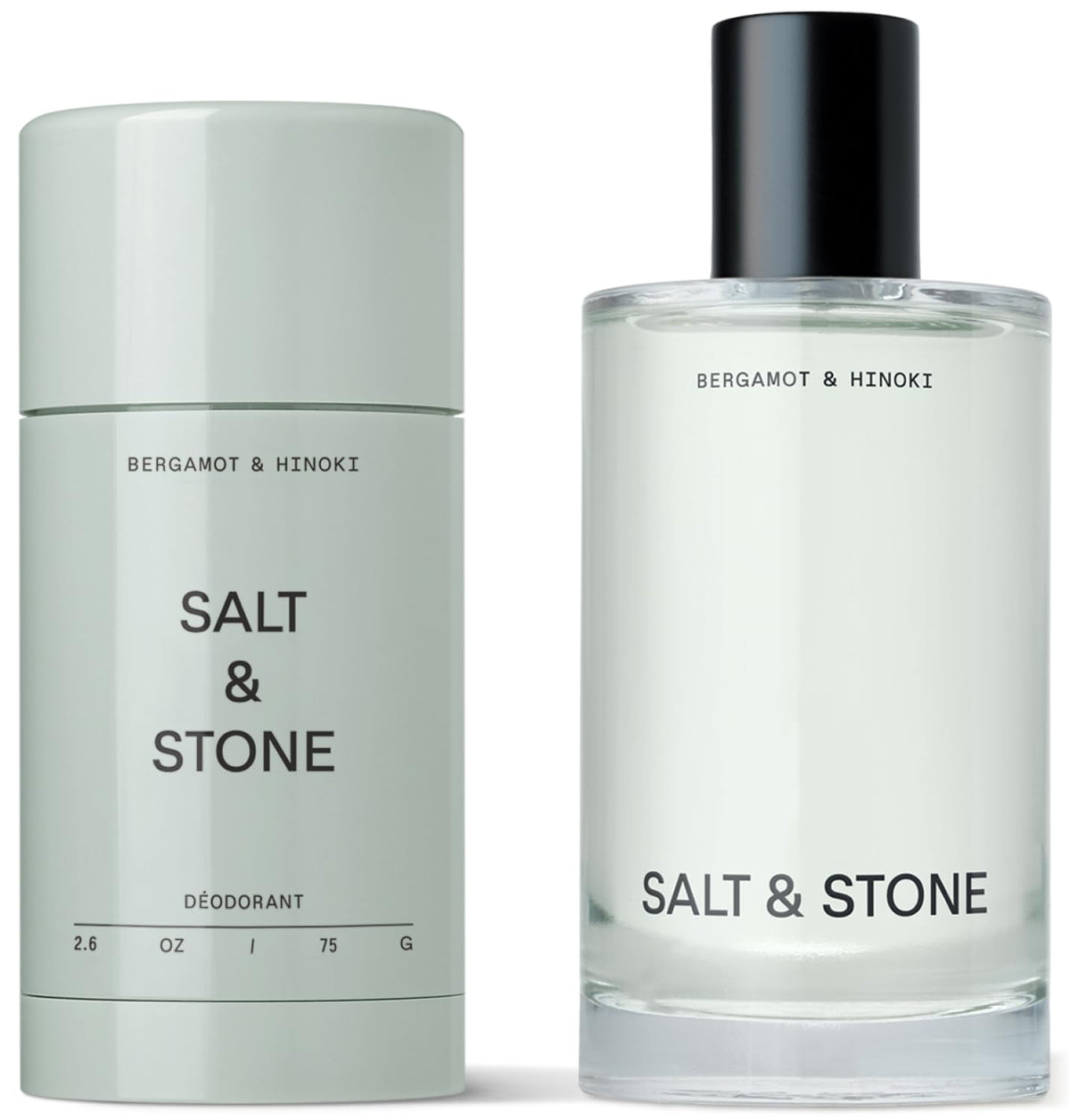 Salt & Stone Signature Scent Duo deodorant bottle offers long-lasting protection.