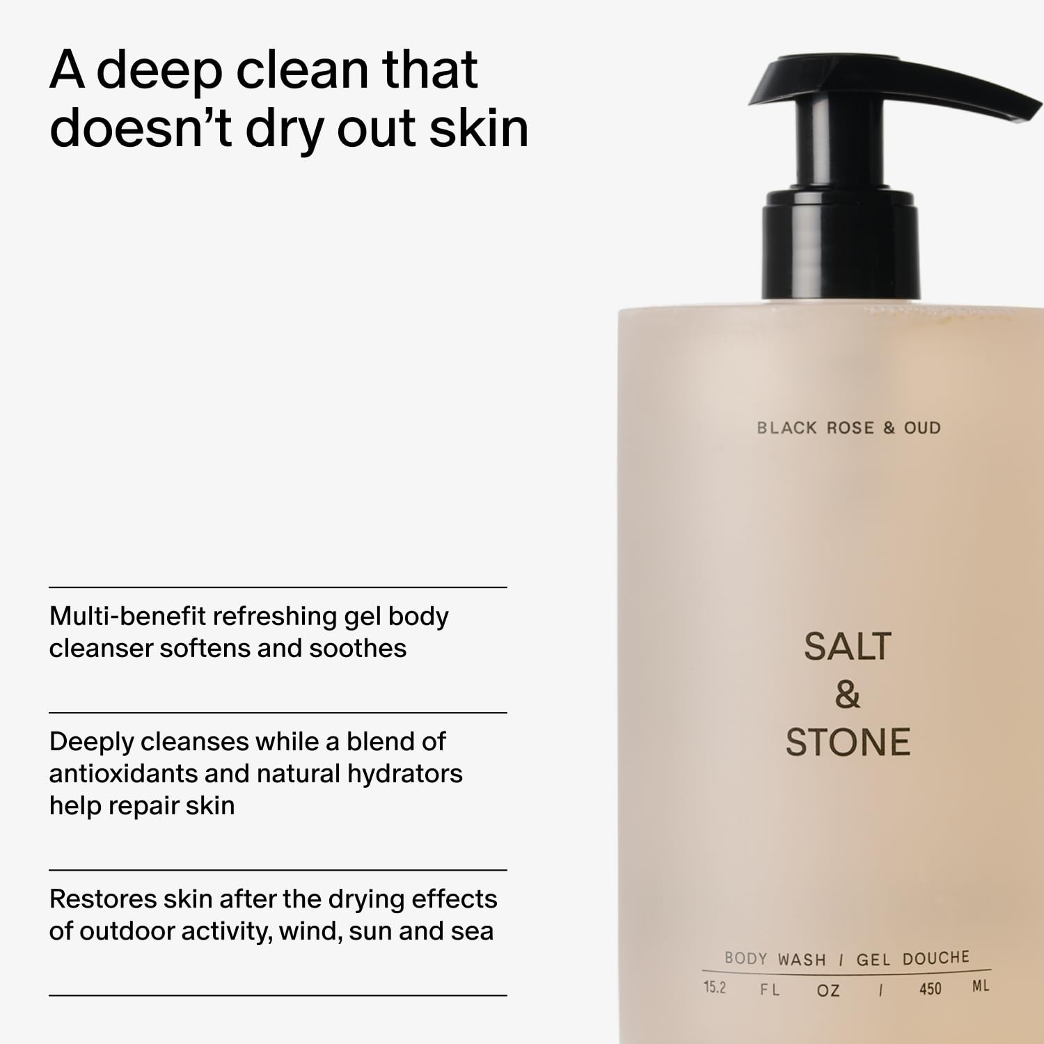 Salt and Stone vegan cruelty-free badge signals clean, ethical sourcing.