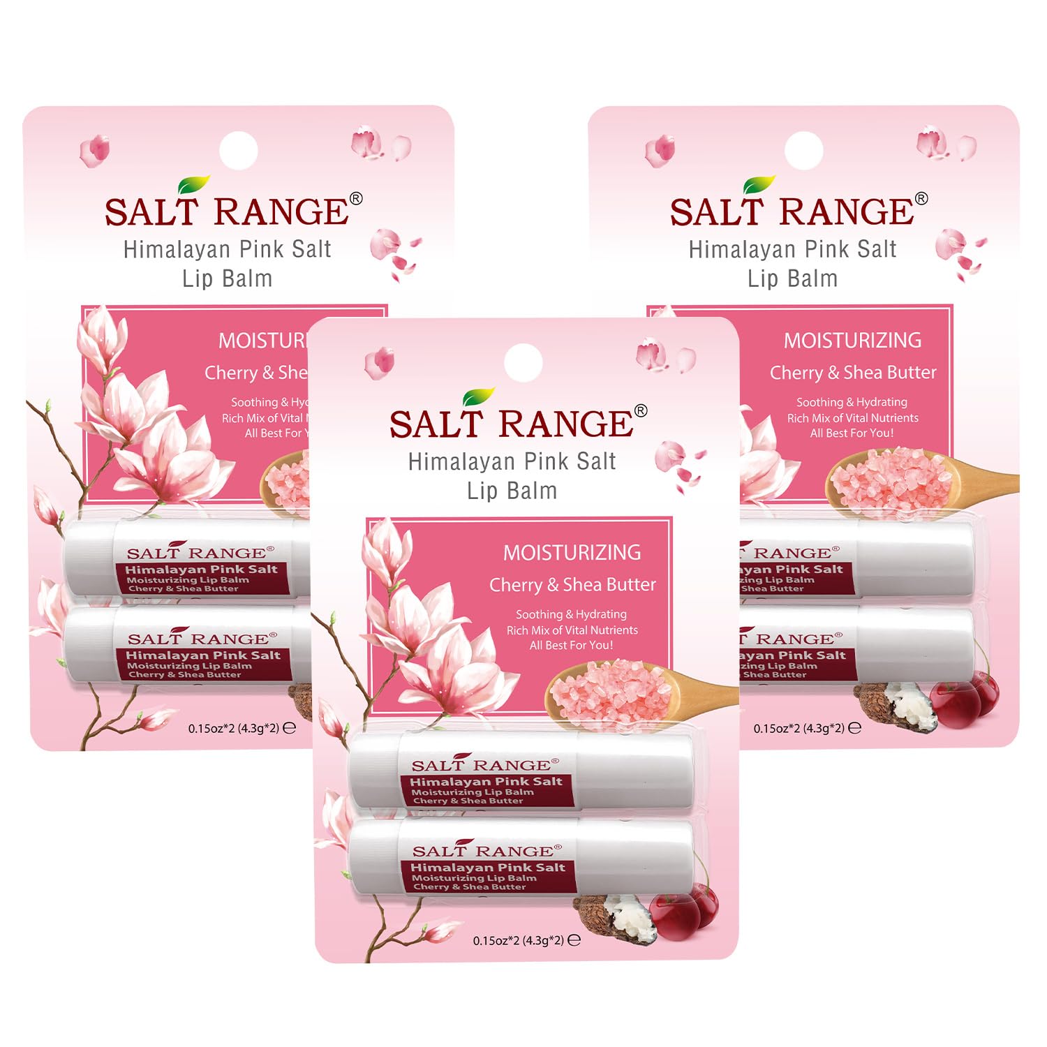 Salt Range natural-solution lip balm packaging shows compact, travel-ready tube for on-the-go hydration.