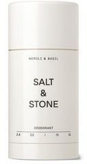 Salt and Stone aluminum-free deodorant bottle with neroli basil scent for all-day freshness