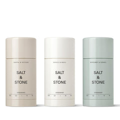 Salt & Stone aluminum-free deodorant bottle with a smooth glide and long-lasting protection.