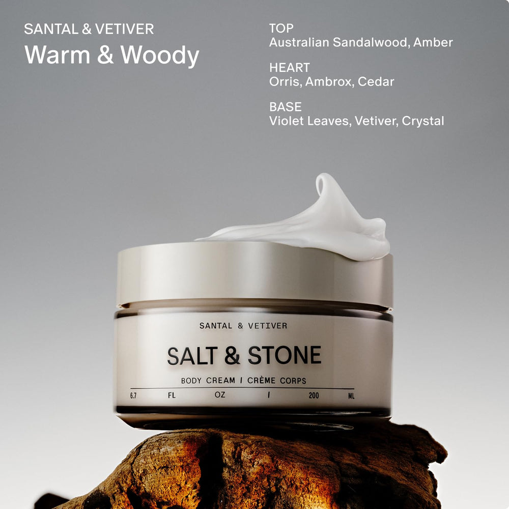 Arm applying Salt & Stone Body Cream for quick absorption