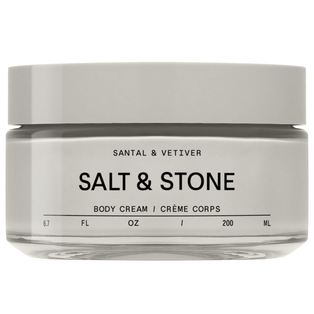 Salt & Stone Body Cream Santal Vetiver bottle delivering lasting hydration