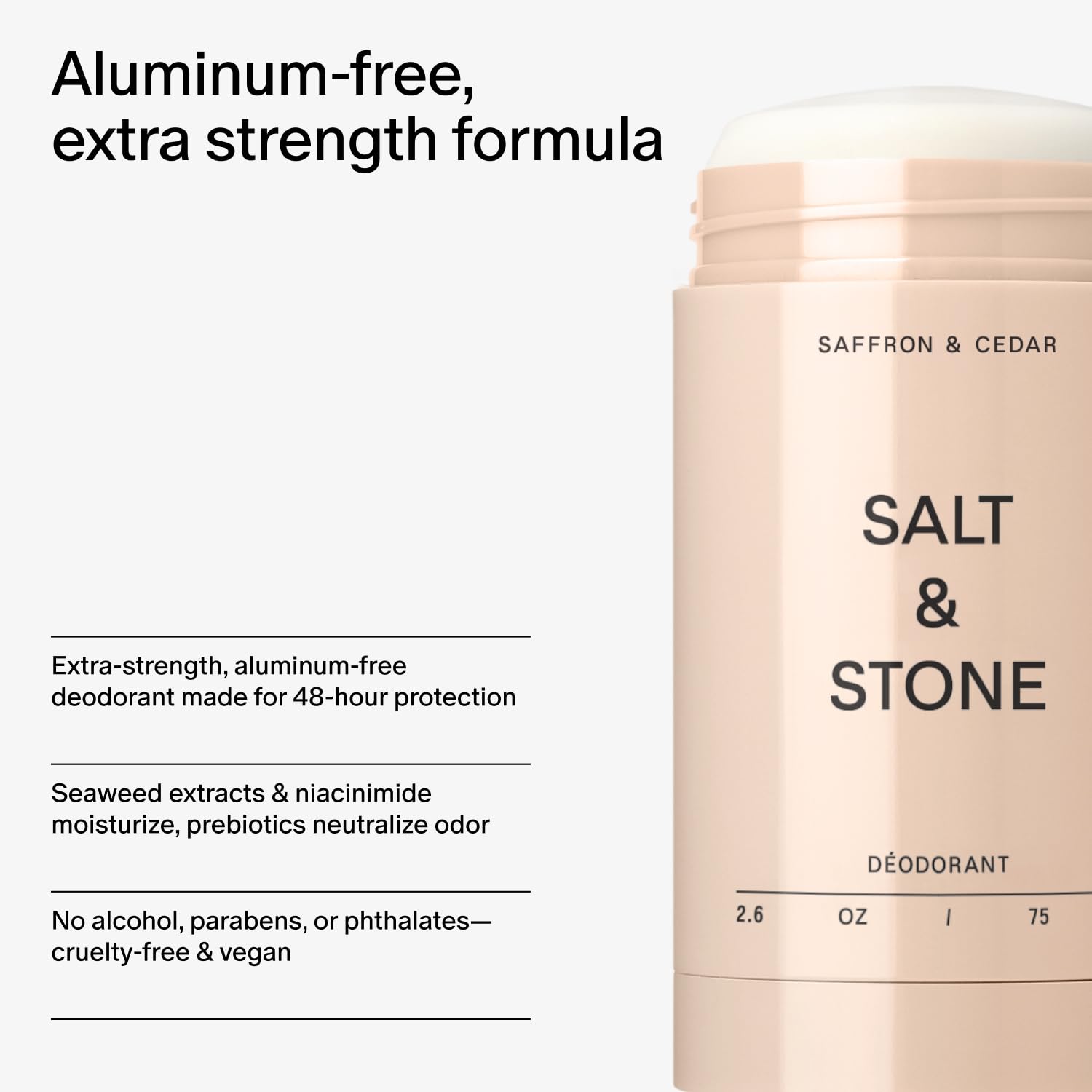 Salt & Stone Body Mist Saffron & Cedar bottle demonstrates extended aroma throughout the day.