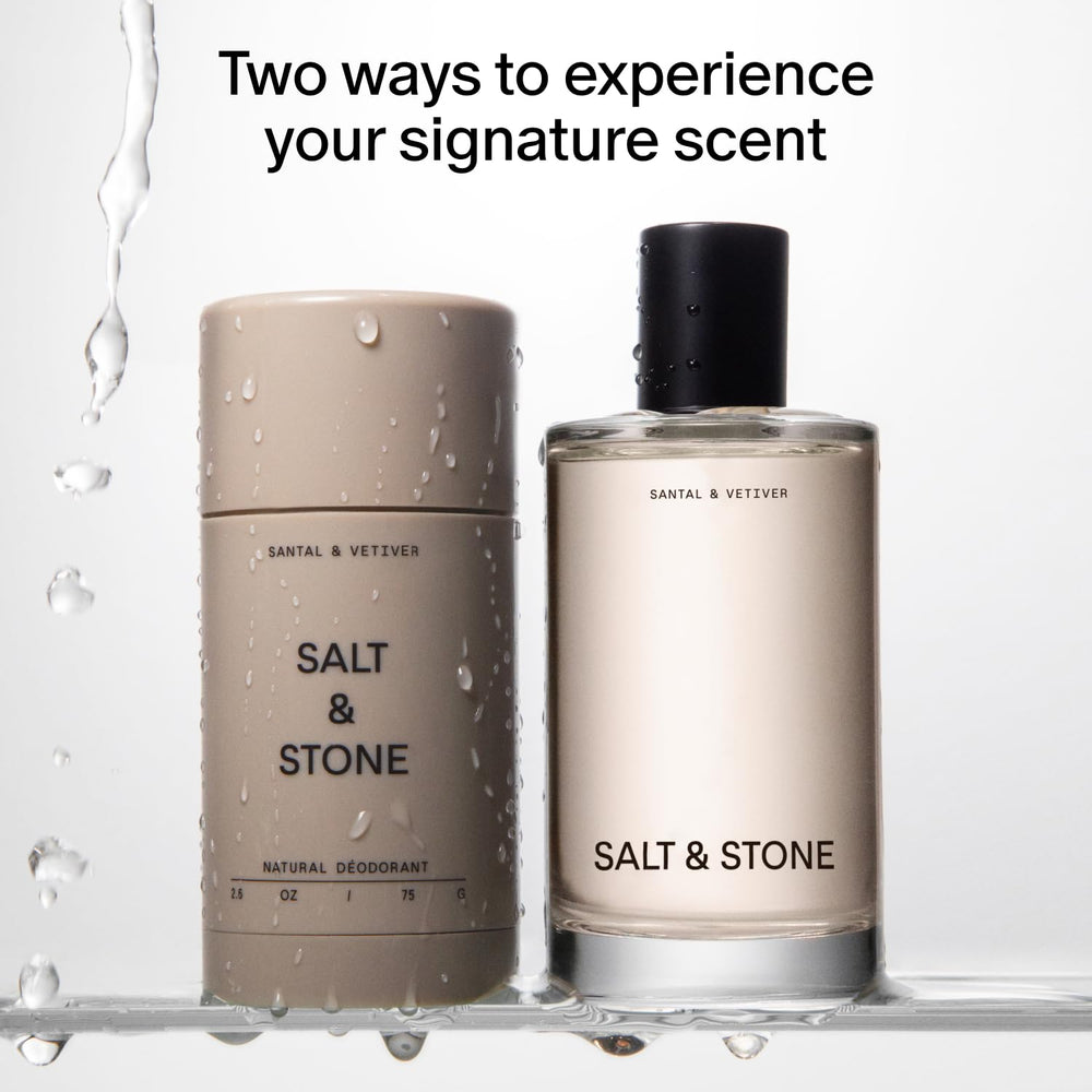 Salt & Stone body mist Santal spray delivers hydrating fragrance for all-day freshness.