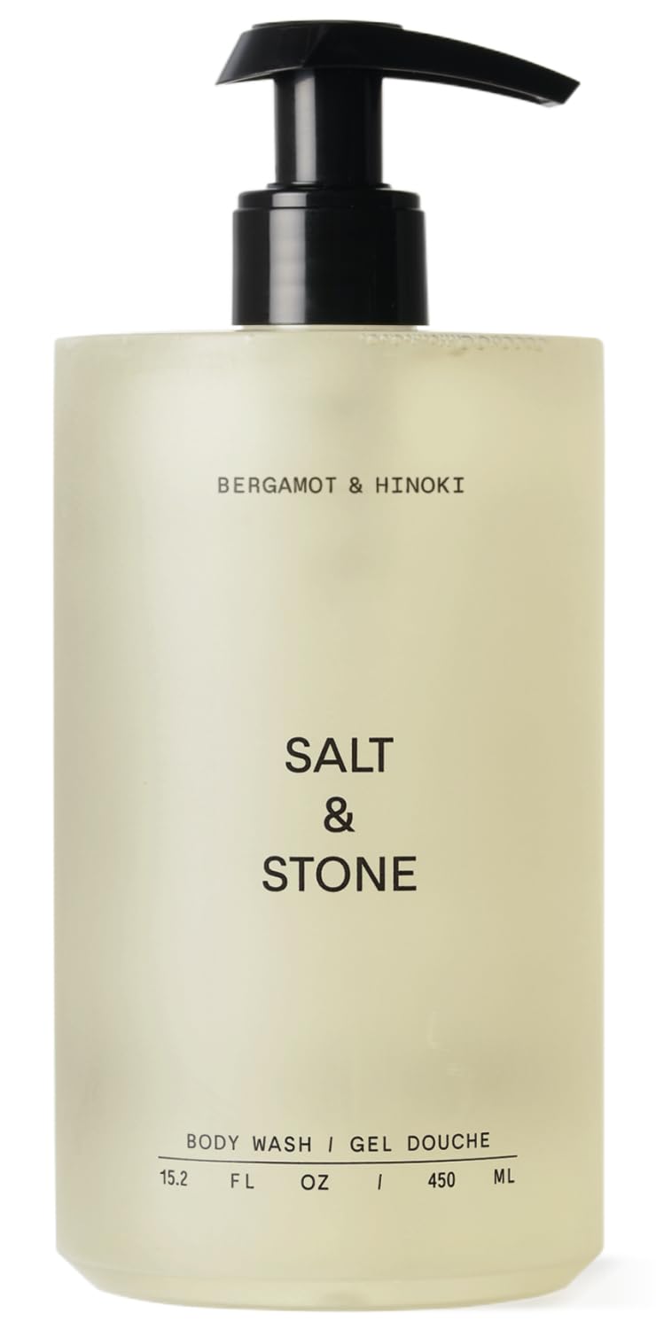 Salt & Stone bergamot hinoki bottle with uplifting aroma for daily self-care.