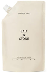 Salt & Stone Bergamot & Hinoki body wash bottle shows antioxidant-rich formula for refreshed skin.