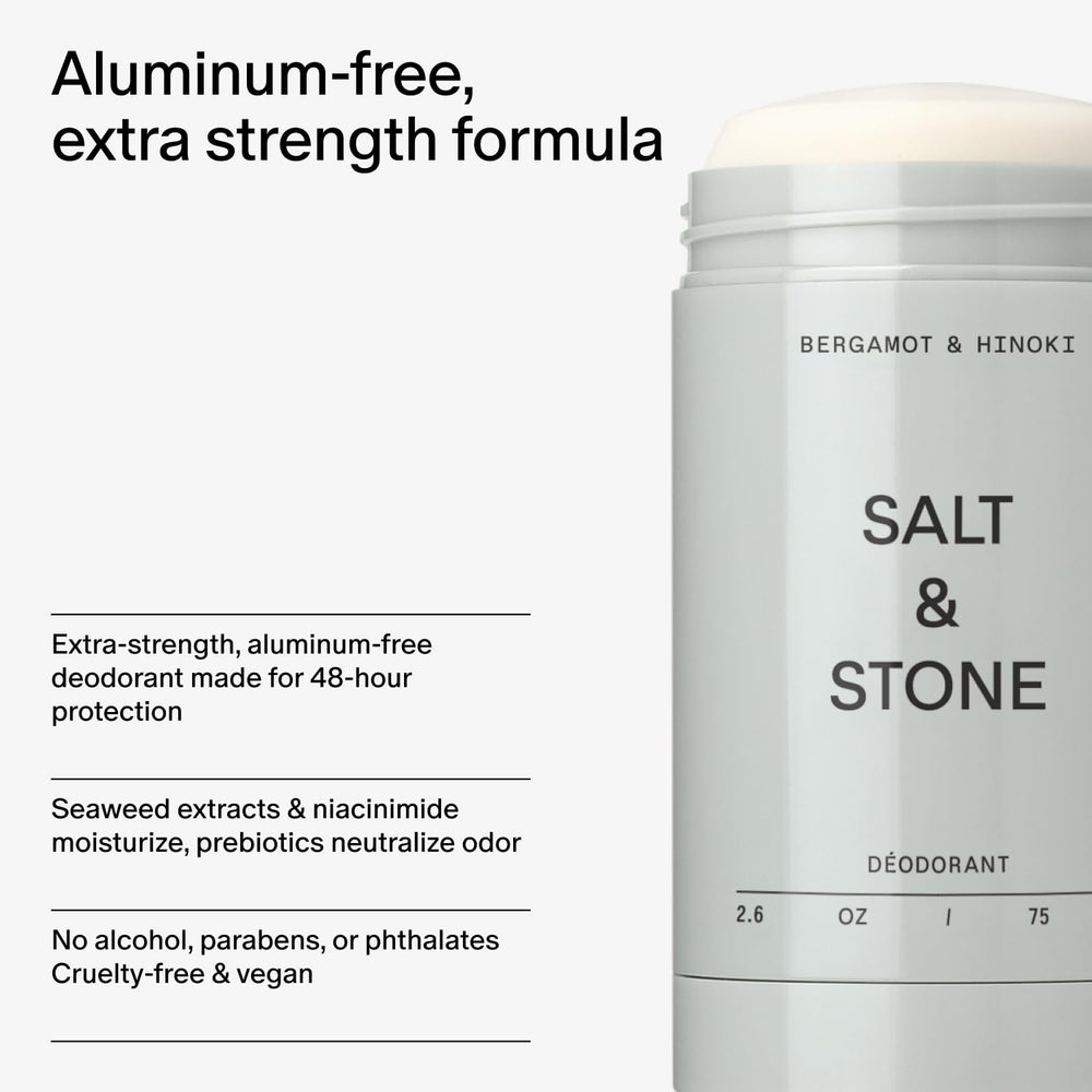 Salt & Stone Leaping Bunny cruelty-free certification visible.
