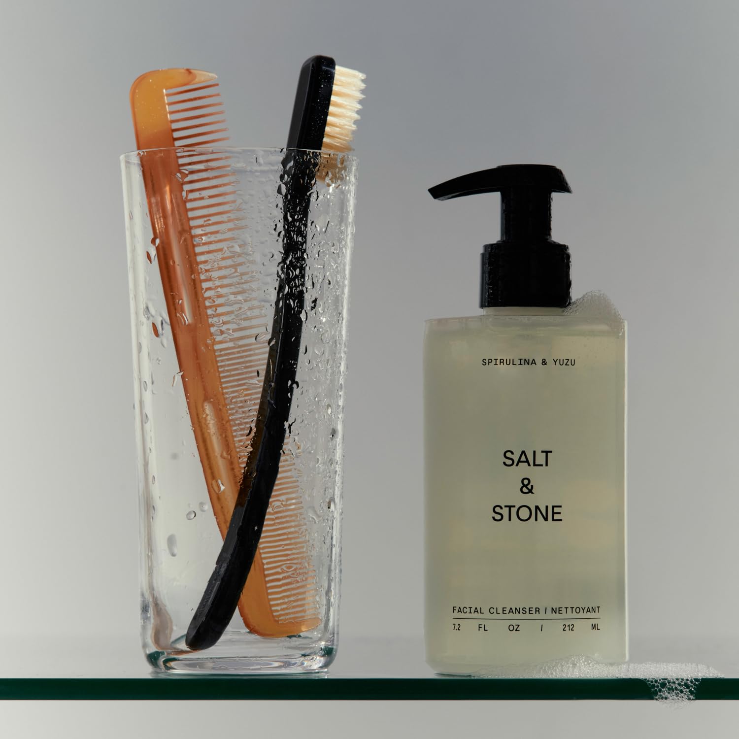 Salt & Stone Facial Cleanser morning routine shot for daily use.