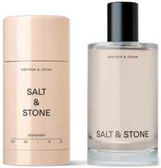 Salt & Stone Signature Scent Duo packaging featuring four deodorants for daily rotation and lasting freshness.