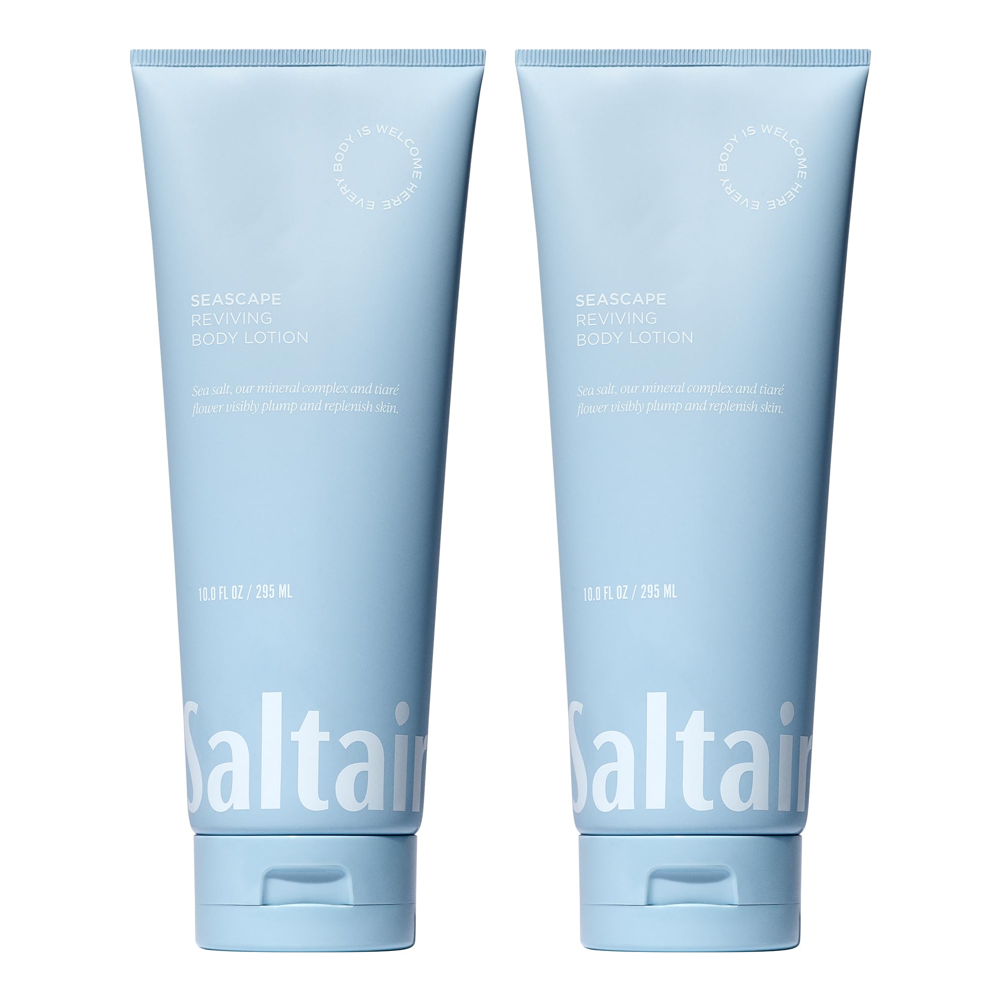 Saltair Body Lotion two-pack tubes provide easy, everyday hydrating relief for dry skin.