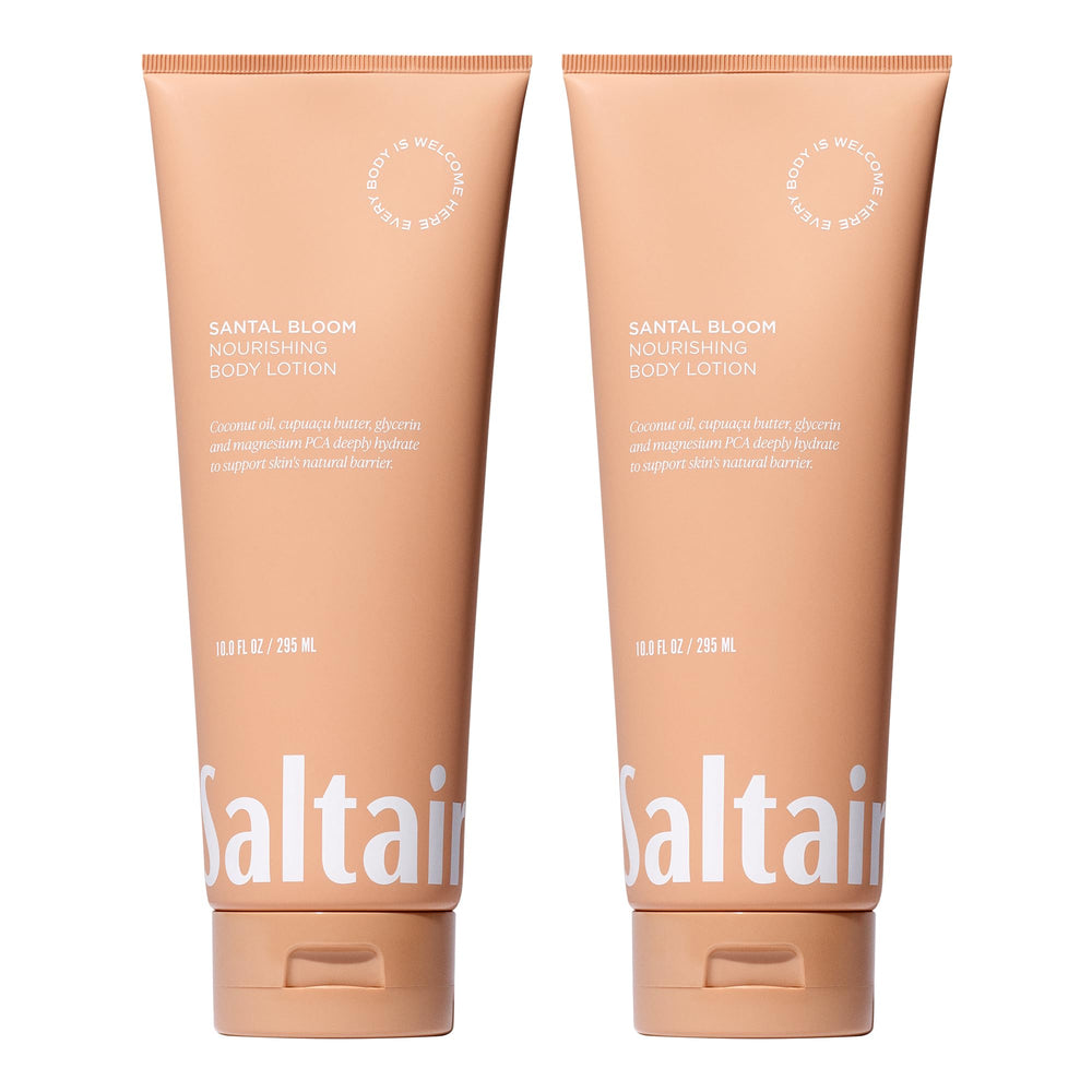 Saltair Body Lotion front view in 2-pack for gentle daily hydration.