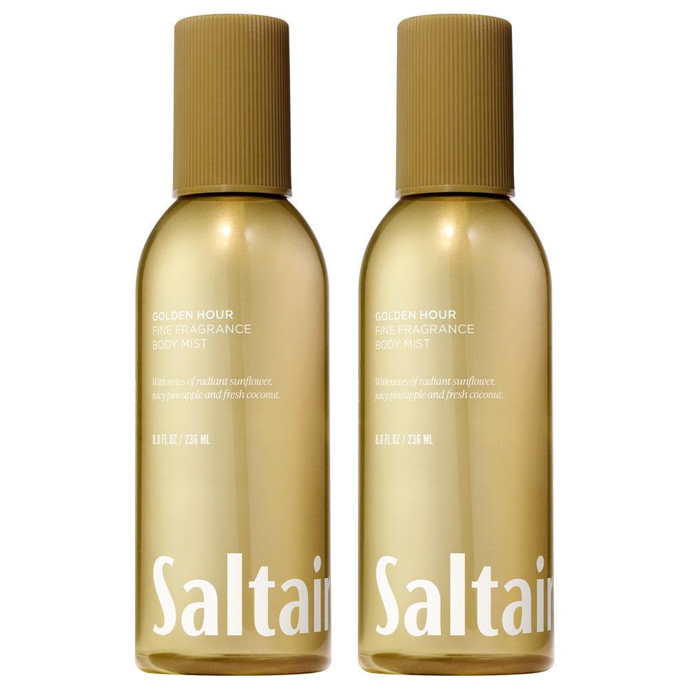 Saltair Body Mist Golden Hour bottle front view showing tropical scent profile.