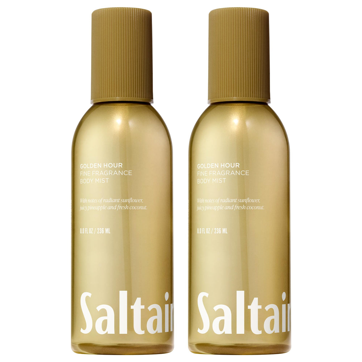 Saltair Body Mist Golden Hour bottle front view showing tropical scent profile.