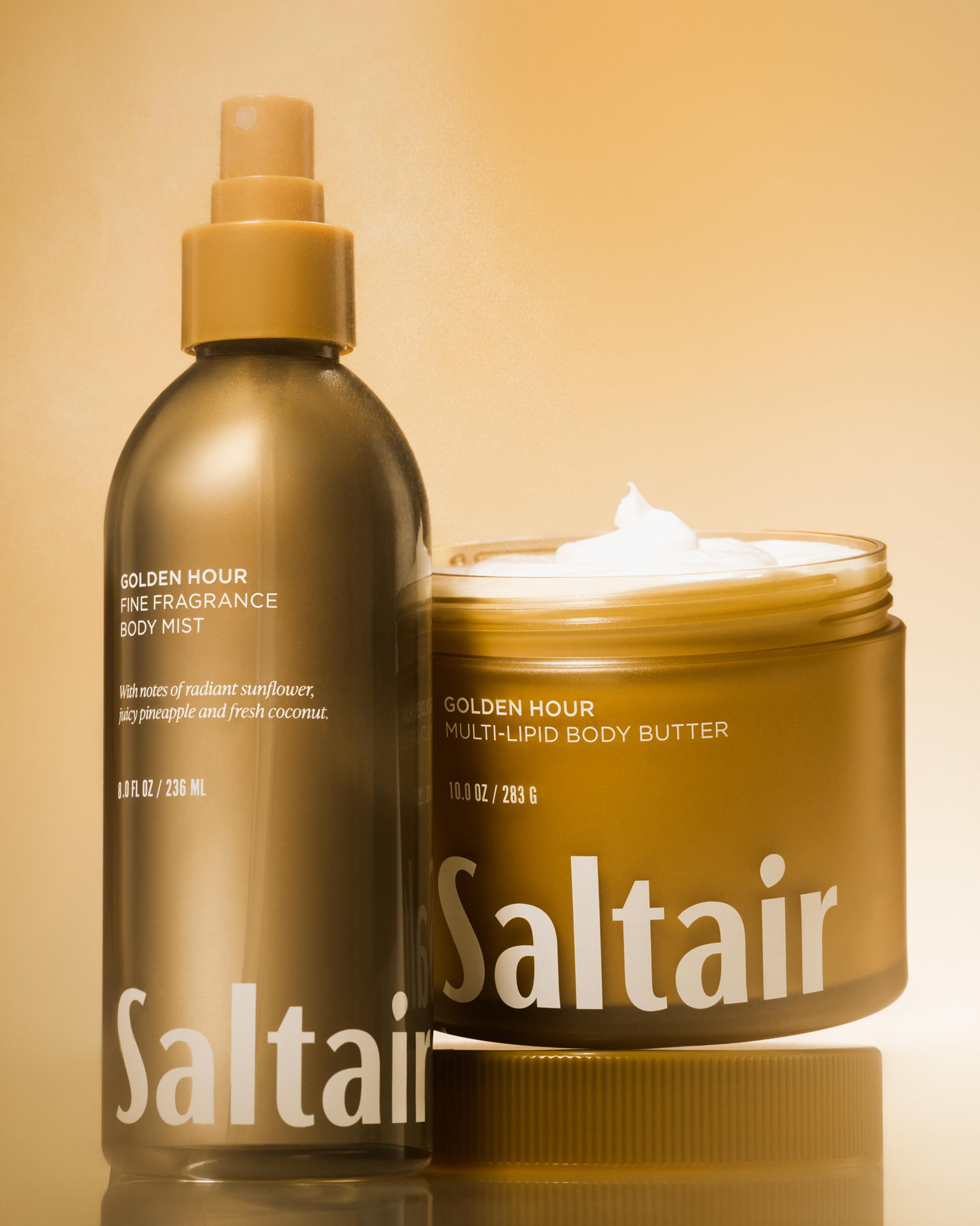 Saltair Body Mist in-use on clothing for a fresh tropical note.