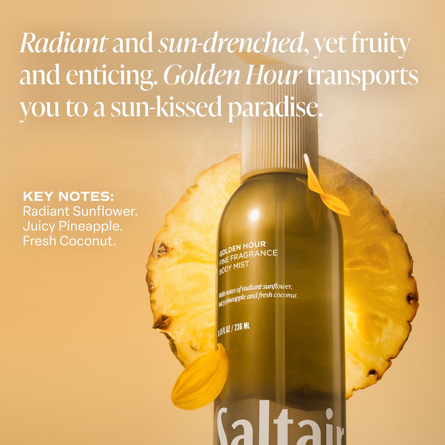 Saltair Body Mist label close-up emphasizes vegan, cruelty-free formula.