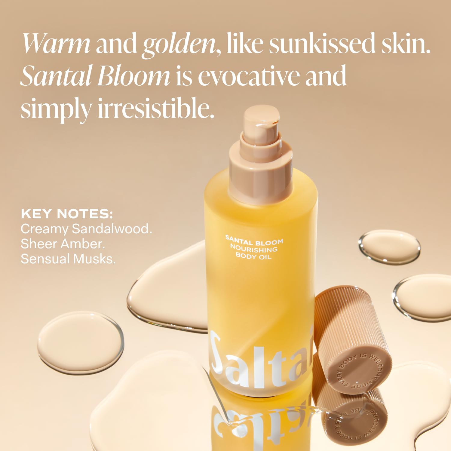 Saltair Body Oil 4oz pump bottle designed for on-the-go daily use.