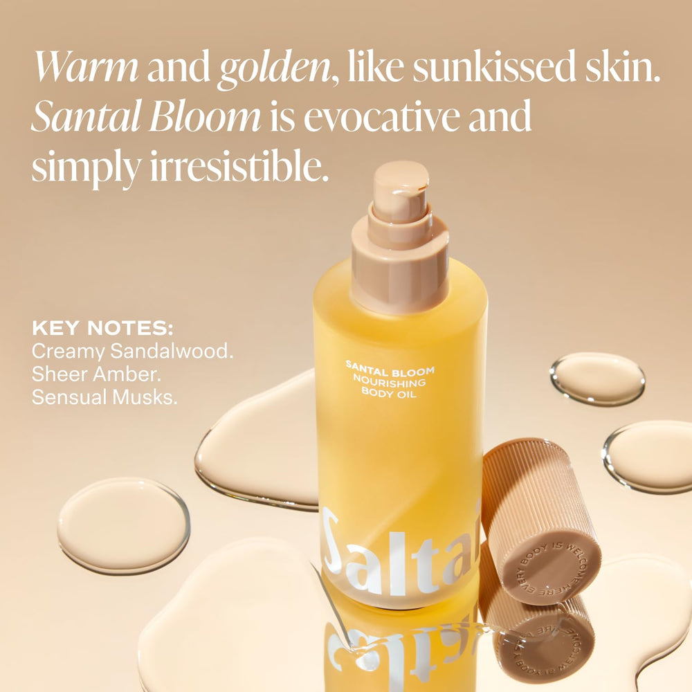 Saltair Body Oil 4oz pump bottle designed for on-the-go daily use.