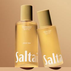 Saltair Body Oil Golden Hour fragrance bottle evokes tropical warmth and mood.
